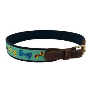 J. Bailey Clothing for Young Men Green Multicolor Bow Print Boys Belt 24 Waist
